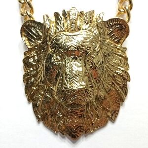 Leo Lion Gold Chain Statement Necklace